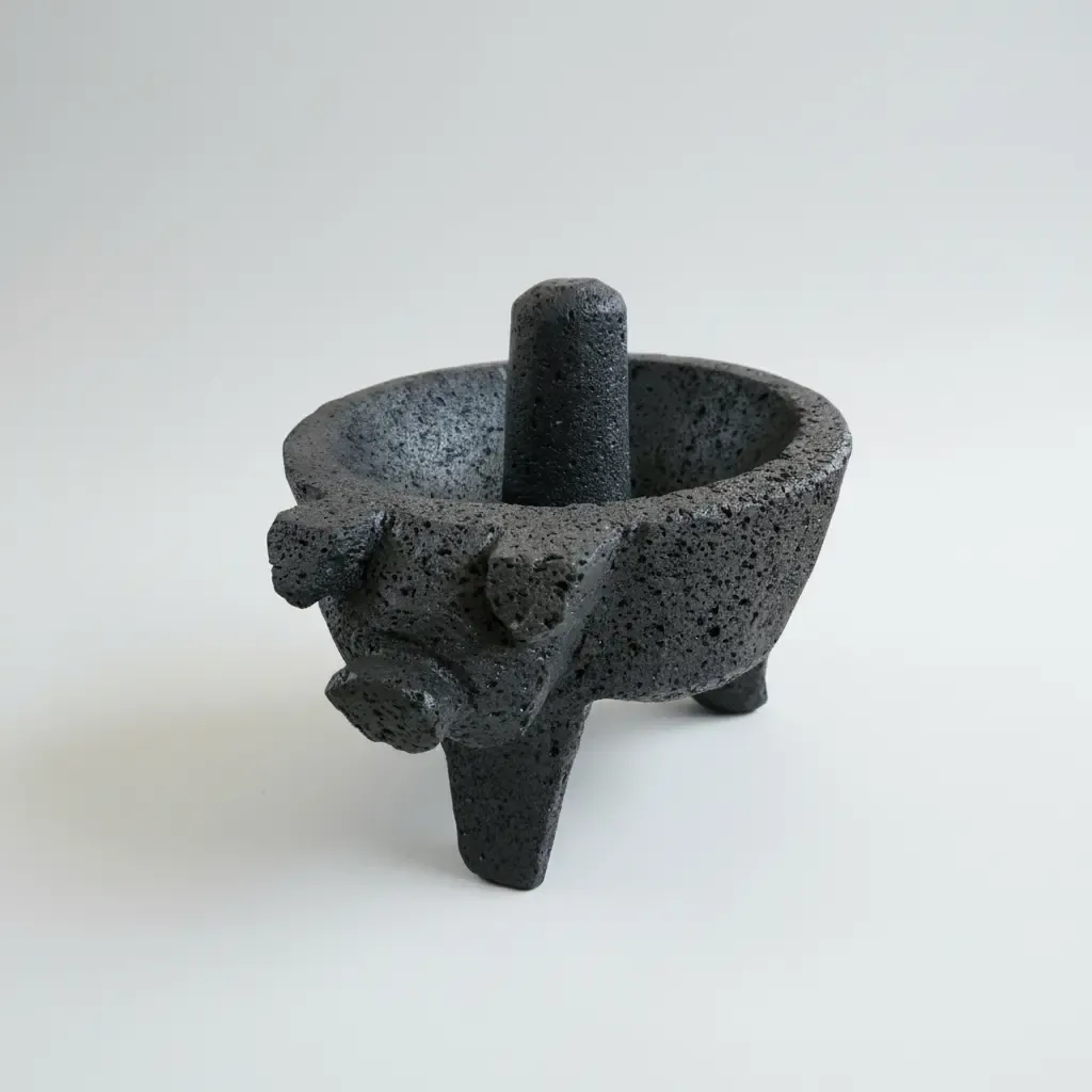 Apxerox | Molcajete Artesanal De Piedra Volcánica Tradicional - Imagen 4