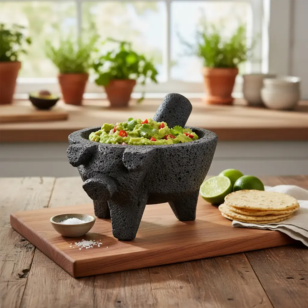 Apxerox | Molcajete Artesanal De Piedra Volcánica Tradicional - Imagen 3
