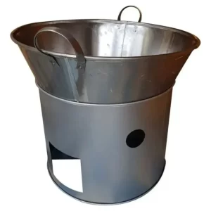Cazo Para Freir D 50 Cm En Acero Inoxidable Base Y Quemador