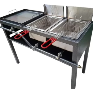 Apxerox | Freidora Industrial Doble Mas Parrilla 40x40