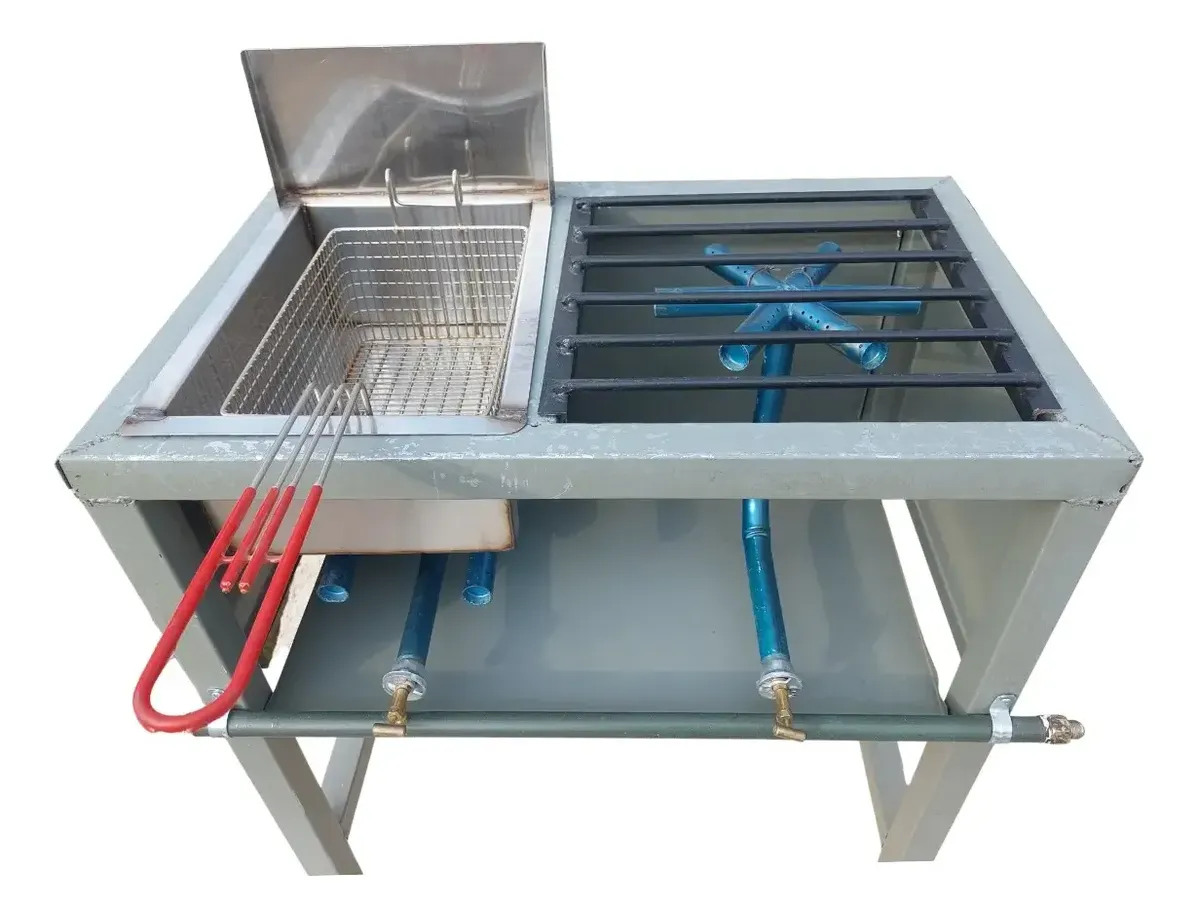 Apxerox | Parrilla Industrial Premium De 1 Quemador Con Freidora