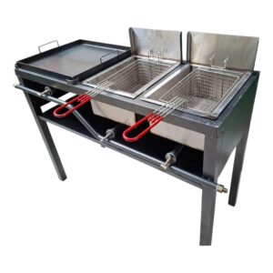 Apxerox | Freidora Industrial Doble con Parrilla 40x40